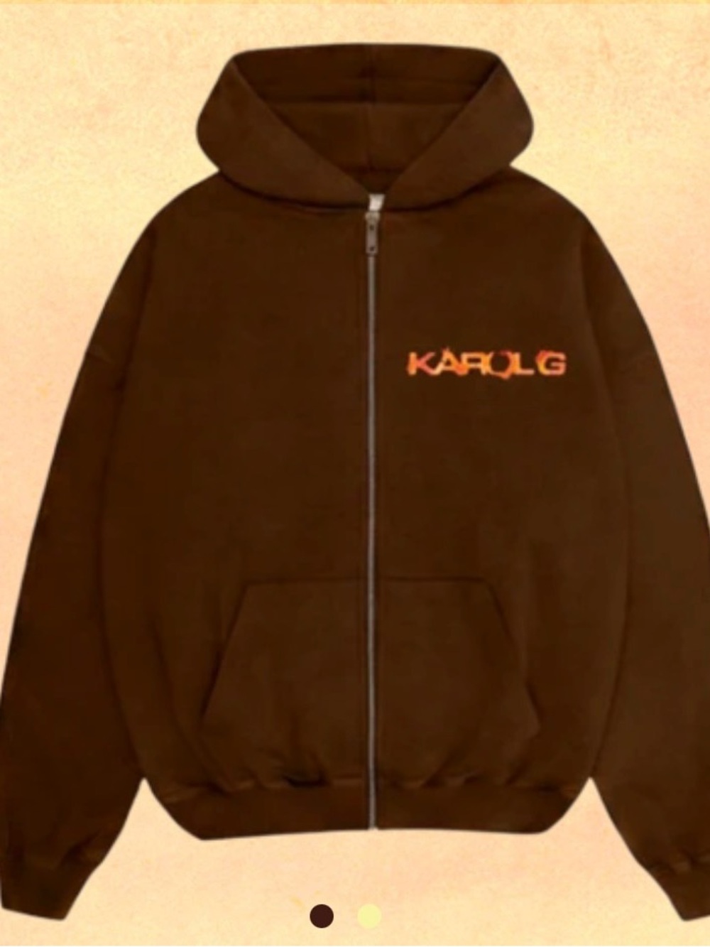 NEW Viajando Por El Mundo Brown Zip hoodie from the Karol G Official Store - S